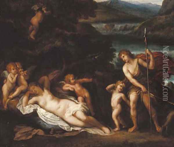 Venus and Adonis Oil Painting - Francesco Albani