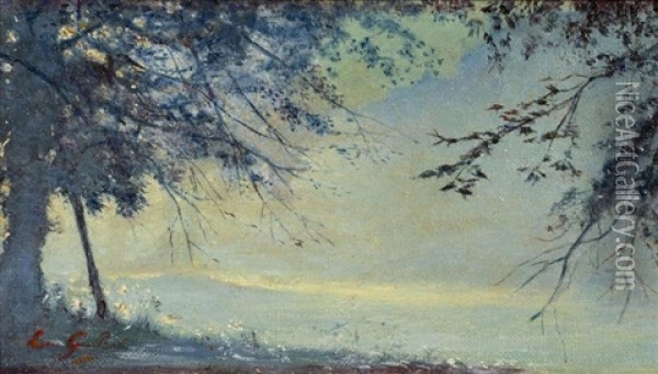 Paysage, Souvenir Oil Painting - Charles Victor Guilloux