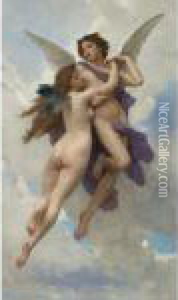 L'amour Et Psyche Oil Painting - William-Adolphe Bouguereau