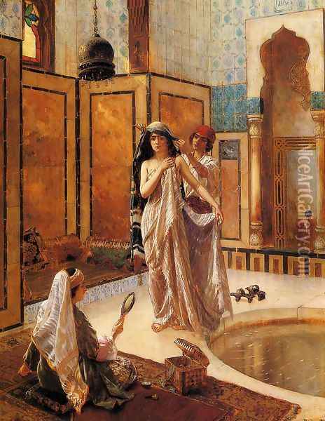 The Harem Bath Oil Painting - Rudolph Ernst
