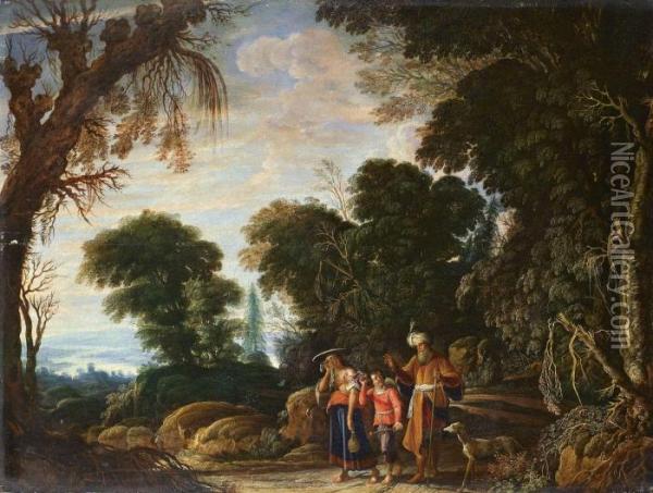 Landschaft Mit Verstossung Der Hagar Oil Painting - David The Elder Teniers