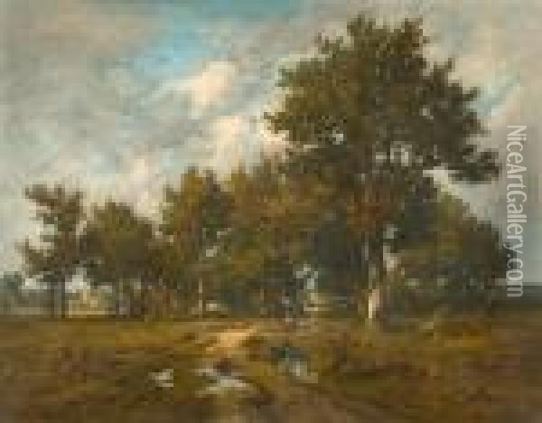Landschaft Mit Bauerin Oil Painting - Leon Richet