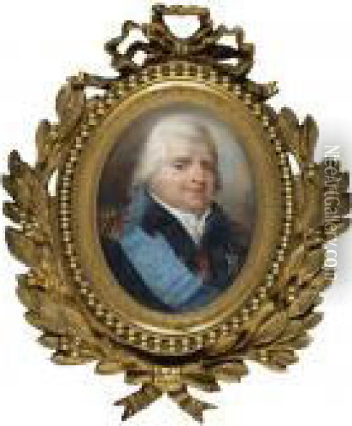 Portrait Of Louis Xviii Oil Painting - Jean Baptiste Isabey