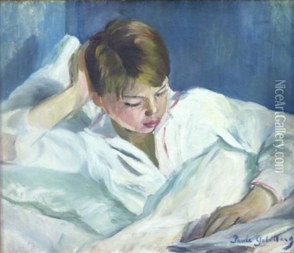 Jeune Garcon Lisant Oil Painting - Paule Gobillard