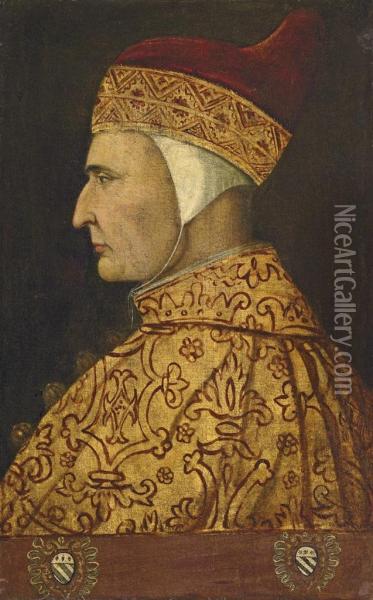 Portrait Of Doge Cristoforo Moro (1390-1471), Bust-length, In Profile Oil Painting - Gentile Bellini