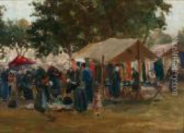 Bretons Marktje Oil Painting - Fernand Marie Eugene Legout-Gerard