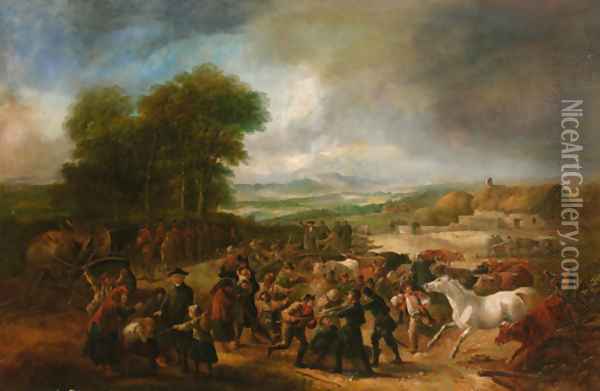The cattle auction Oil Painting - John Barker