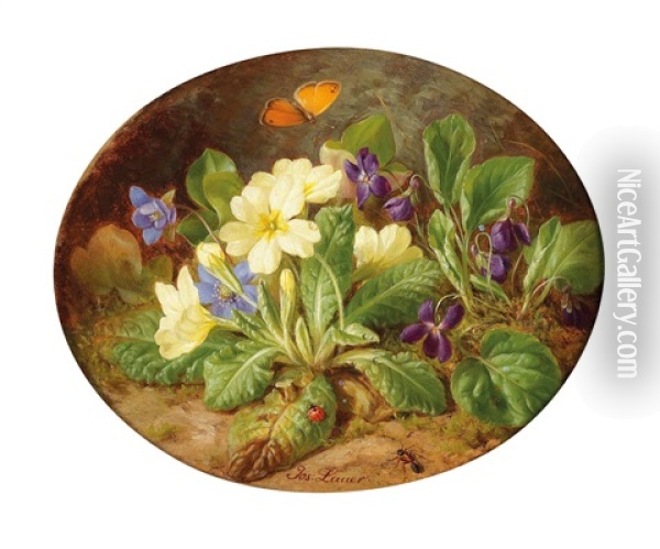 Schlusselblumen Oil Painting - Josef Lauer