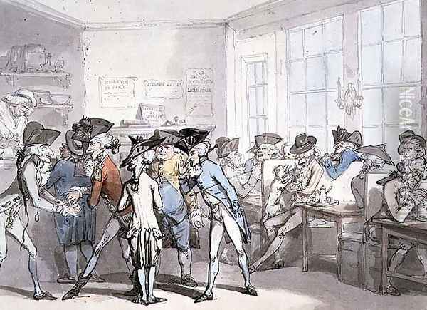No.1732 A French Coffee House Oil Painting - Thomas Rowlandson
