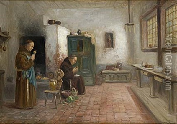 I Klosterkoket Oil Painting - Frans Wilhelm Odelmark