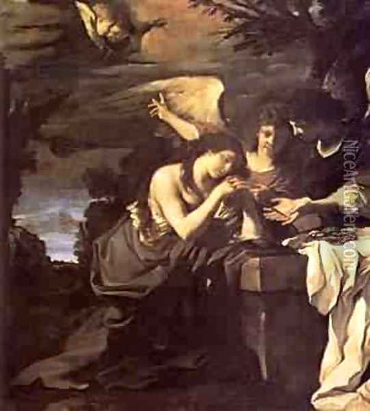 Magdalen And Two Angels 1622 Oil Painting - Guercino
