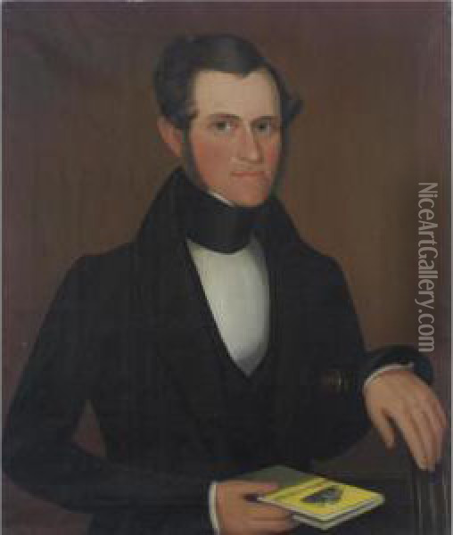 Portrait Of A Handsome Gentleman Holding A Yellow Book 
