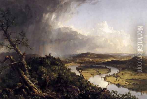 View from Mount Holyoke, Northamptom, Massachusetts, after a Thunderstorm (The Oxbow) 1836 Oil Painting - Thomas Cole