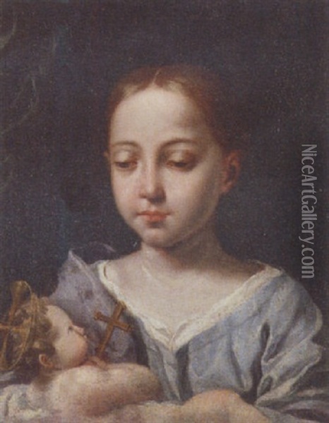 The Madonna And Child Oil Painting - Antonio Mercurio Amorosi