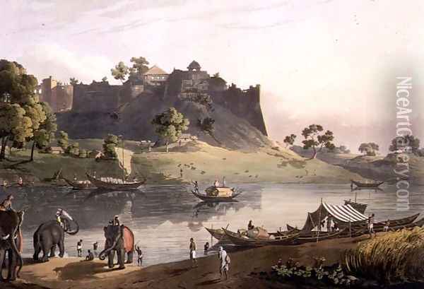 Ruins of the Fort at Juanpore on the River Goomtee, plate V, engraved by Daniel Havell 1785-1826 1809 Oil Painting - Henry Salt