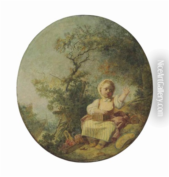 Girl With A Birdcage Oil Painting - Jean-Honore Fragonard