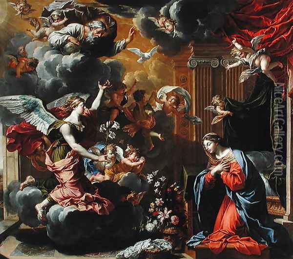 The Annunciation, 1651-52 Oil Painting - Charles Poerson