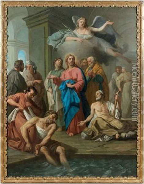 Le Christ Guerissant Le Paralytique A La Piscine De Bethesda Oil Painting - Antoine Boizot