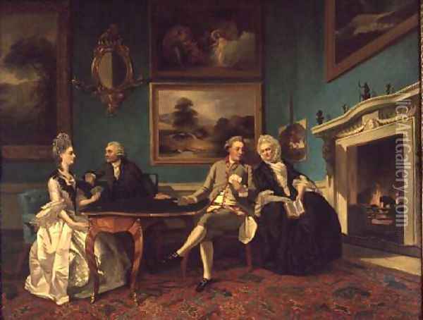 The Dutton Family Oil Painting - Johann Zoffany