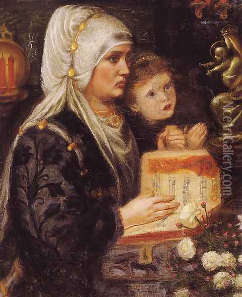 The Two Mothers Oil Painting - Dante Gabriel Rossetti