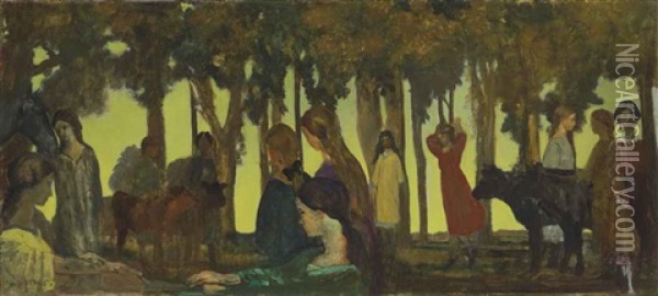 Twilight East Oil Painting - Arthur B. Davies
