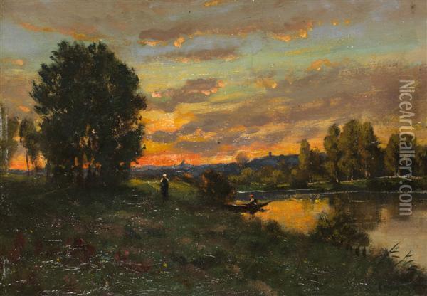 Bord Du Loing Oil Painting - Hippolyte Camille Delpy