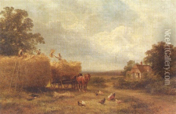 The Harvest Oil Painting - George Vicat Cole