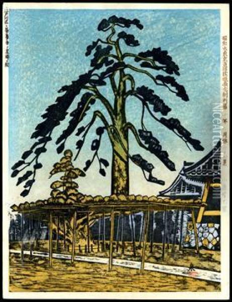 Falling Star Pine Tree At Zenyojitemple Oil Painting - Koizumi Kishio