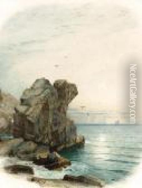 Pulpit Rock, Nahant Oil Painting - William Trost Richards