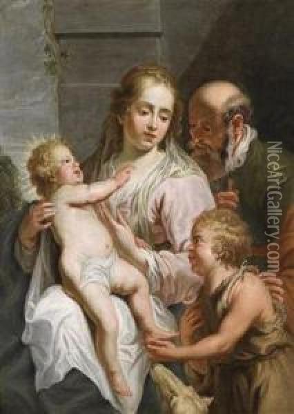 The Holy Family With St. John The Baptist As A Child Oil Painting - Pierre Joseph Verhaghen