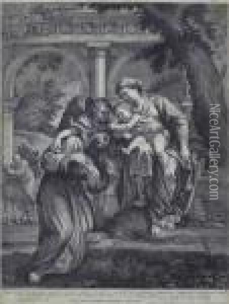 Madonna Con Bambino E San Francesco Oil Painting - Antonio Carracci