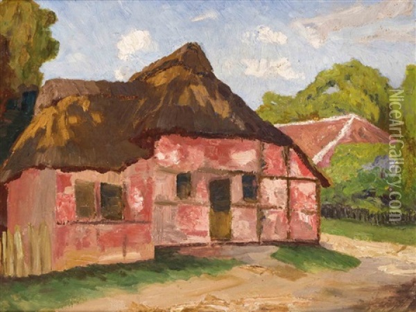 Slottschun In Worpswede Oil Painting - Fritz Overbeck
