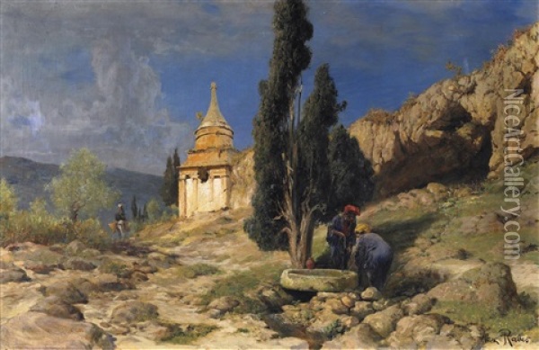 Absaloms Grab Bei Jerusalem Oil Painting - Max Friedrich Rabes