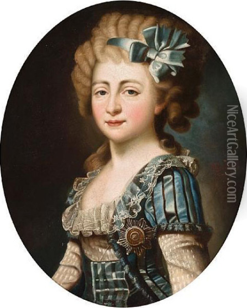 Portrait Of Grand Duchess Elena Pavlovna Oil Painting - Stepan Semenovich Schukin
