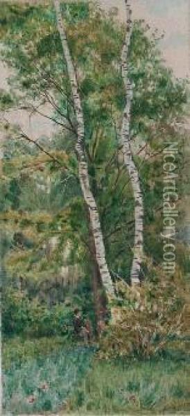 Paesaggio Con Figure Oil Painting - Alceste Campriani