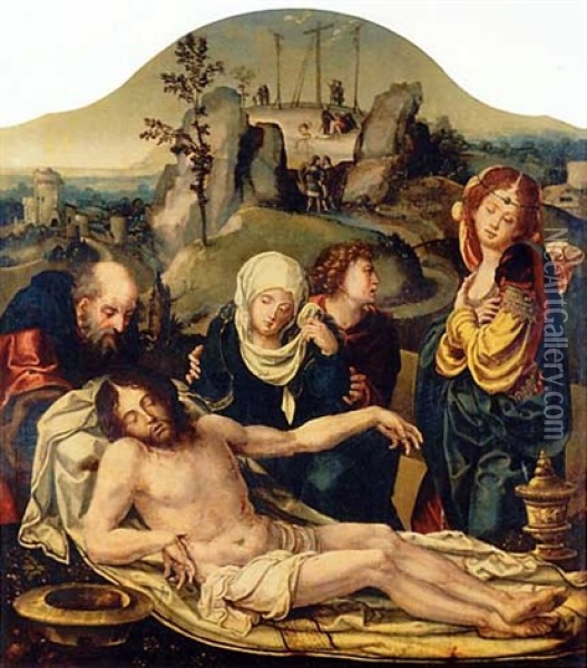 The Lamentation Oil Painting - Pieter Coecke van Aelst the Elder
