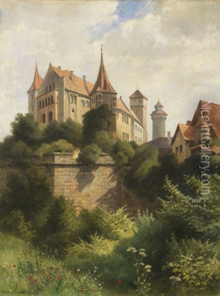 Ansicht Der Burg Von Nurnberg Oil Painting - Edmund Kanoldt