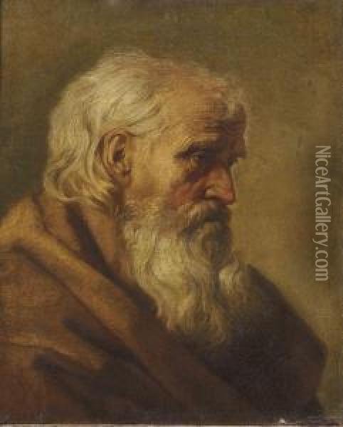 Portrait Of A Bearded Monk, Bust-length Oil Painting - Joseph-Marie Vien
