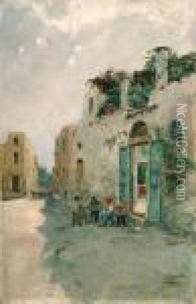 Casa Ad Anacapri Oil Painting - Carlo Brancaccio
