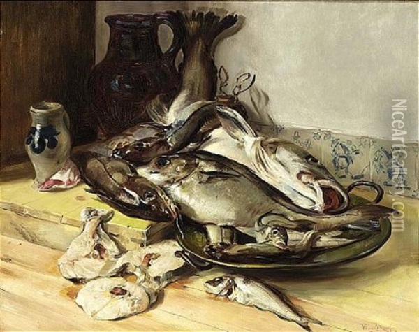 Cod-fish Oil Painting - Willem Elisa Roelofs