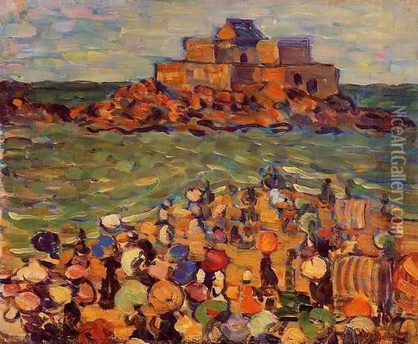 Chateaubriands Tomb St Malo Aka St Malo Chateaubriands Tomb Oil Painting - Maurice Brazil Prendergast