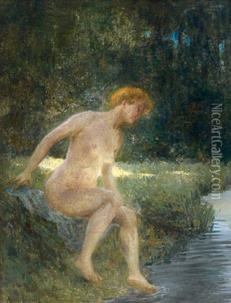 Baigneuse Oil Painting - Albert Auguste Fourie