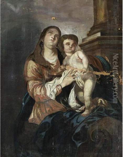 Madonna And Child Oil Painting - Sir Anthony Van Dyck