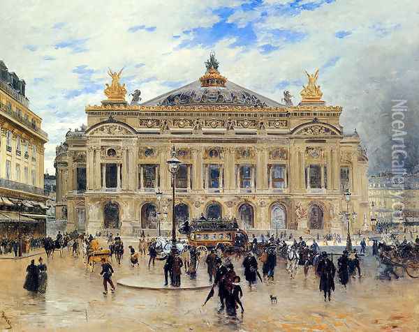 Grand Opera House, Paris Oil Painting - Frank Myers Boggs