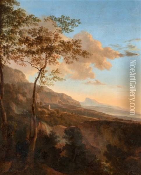Landschaft Mit Wanderern Oil Painting - Willem de Heusch
