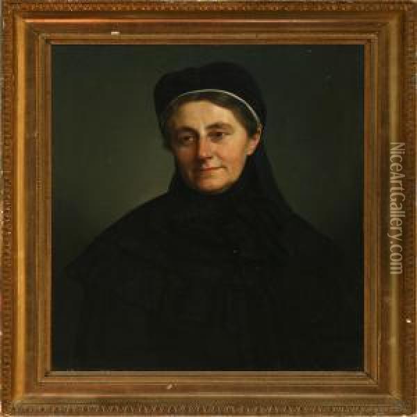 Portrait Of Benedicte Collin Oil Painting - Frits Johann Freder. Vermehren