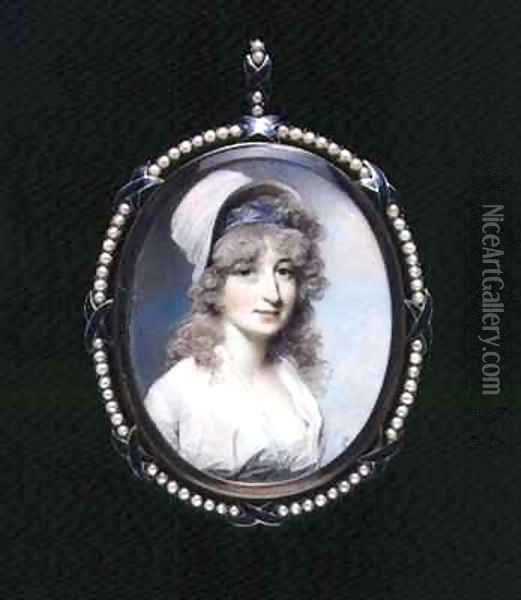 Portrait miniature of Mrs Lindsay Oil Painting - George Engleheart