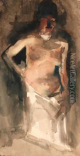 A nude Oil Painting - George Hendrik Breitner