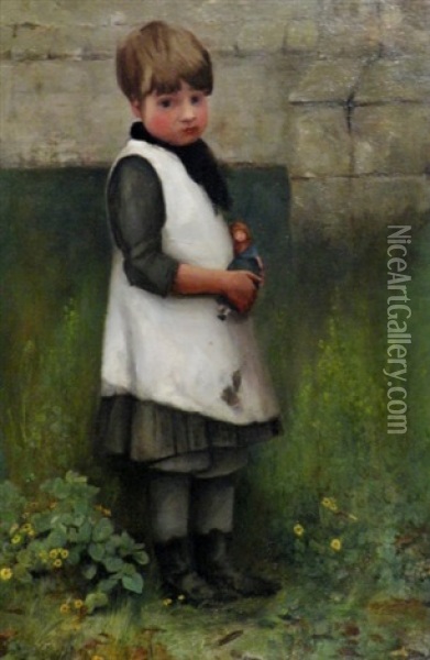 Her Favorite Doll Oil Painting - Caroline Burland Yates