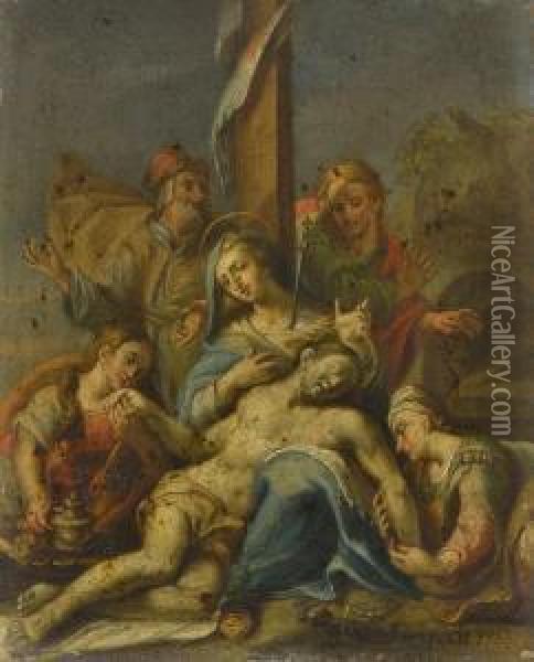 Beweinung Christi Oil Painting - Johann Georg Wolcker